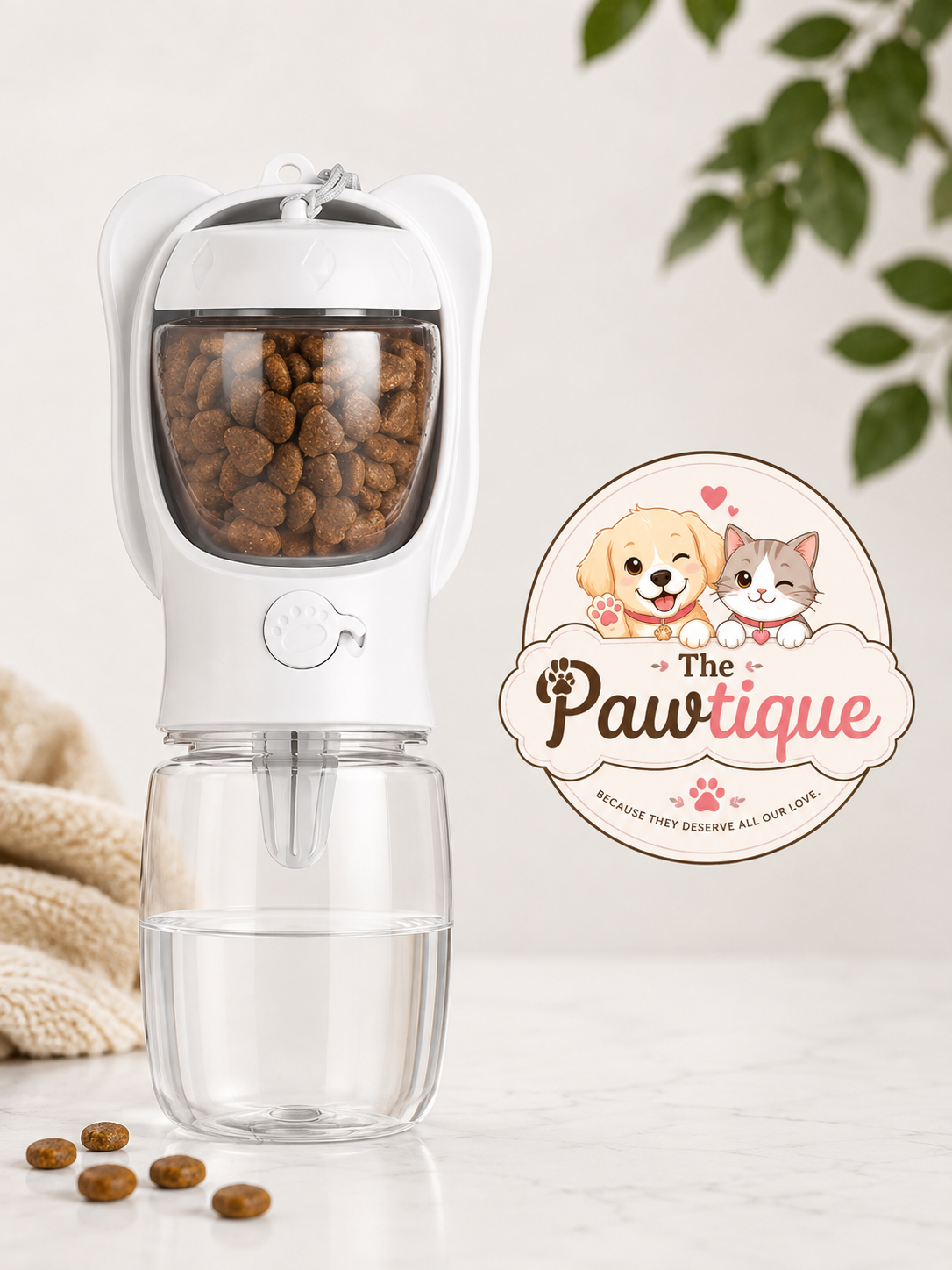 The Pawtique Portable Food & Water Dispenser